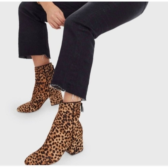 J. Crew $248 Sadie Ankle Boots in Leopard Calf Hair Size 8.5 - Picture 14 of 14